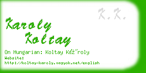 karoly koltay business card